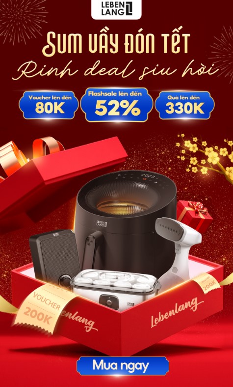Chúc mừng năm mới sum vầy đón tết tet holiday electronic devices sales happy new year banner poster social media, poster tết thương mại điện tử